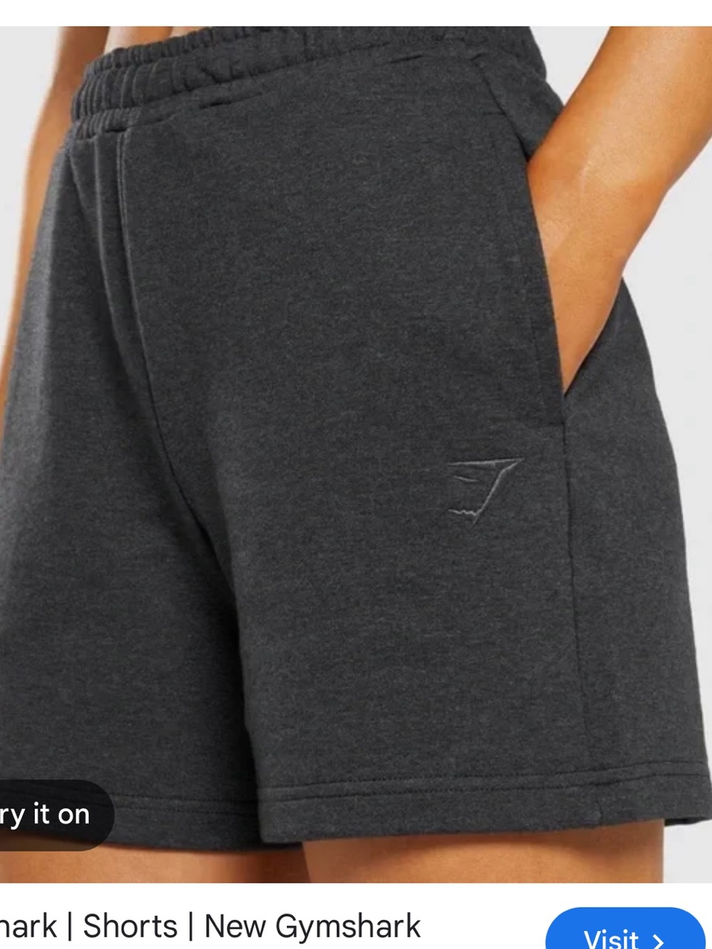Gymshark NWOT Rest Day Sweat Lounge Shorts in Dark Charcoal Grey size Large